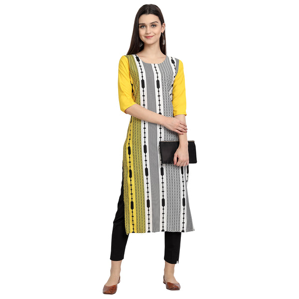 Crepe Multi Color Digital Print Straight Kurta 530067-M