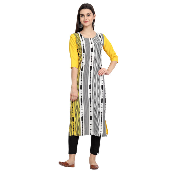 Crepe Multi Color Digital Print Straight Kurta 530067-S