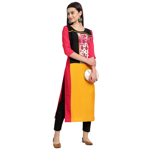 Crepe Multi Color Digital Print Straight Kurta 530068-M