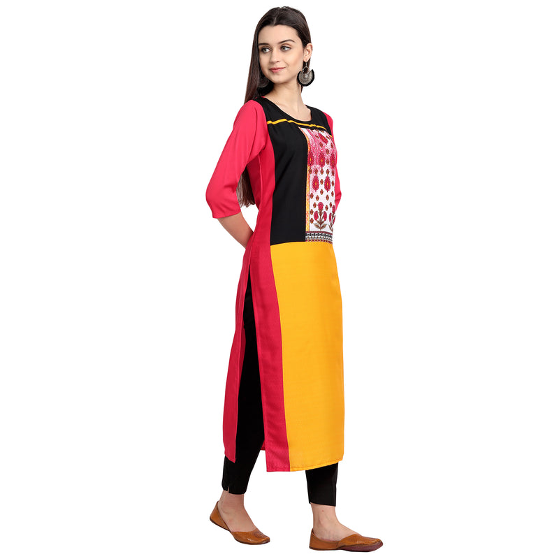 Ethnic Basket Crape Multicolor Printed Knee Length Set of 2 Kurta 530084-530068