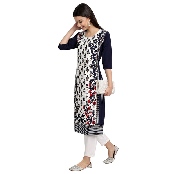 Crepe White Color Digital Print Straight Kurta 530069-M