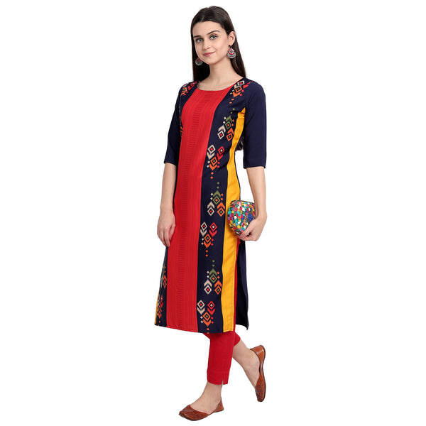 Crepe Multi Color Digital Print Straight Kurta 530074-M