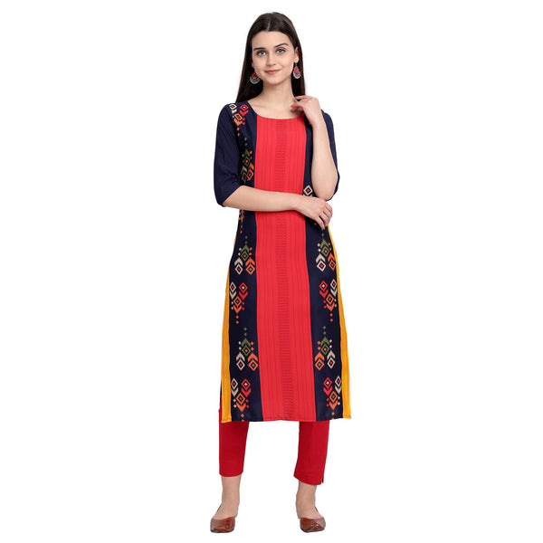 Crepe Multi Color Digital Print Straight Kurta 530074-S