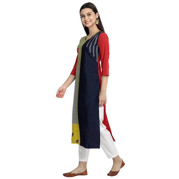 Crepe Multi Color Digital Print Straight Kurta 530076-M