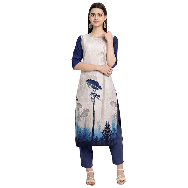 Crepe Multi Color Digital Print Straight Kurta 530079-S