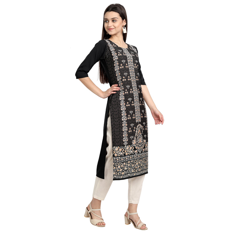 Ethnic Basket Crape Multicolor Printed Knee Length Set of 2 Kurta 530085-530217