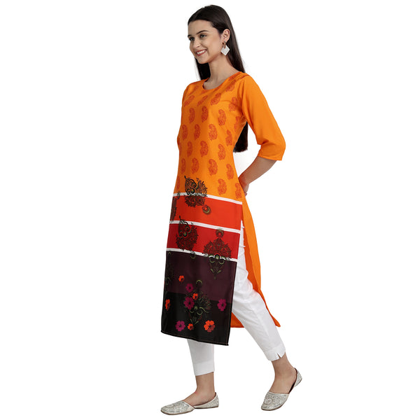 Crepe Multi Color Digital Print Straight Kurta 530086-M