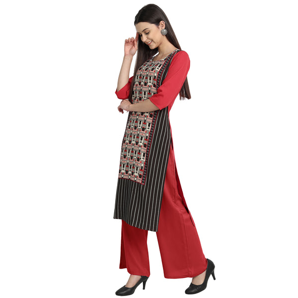 Crepe Multi Color Digital Print Straight Kurta 530087-M