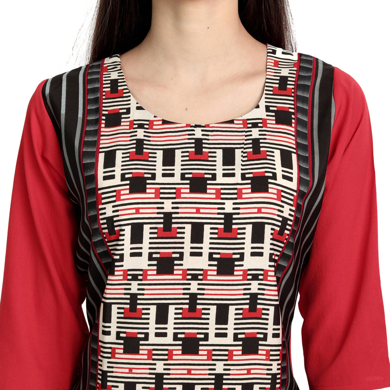 Crepe Multi Color Digital Print Straight Kurta 530087-XL