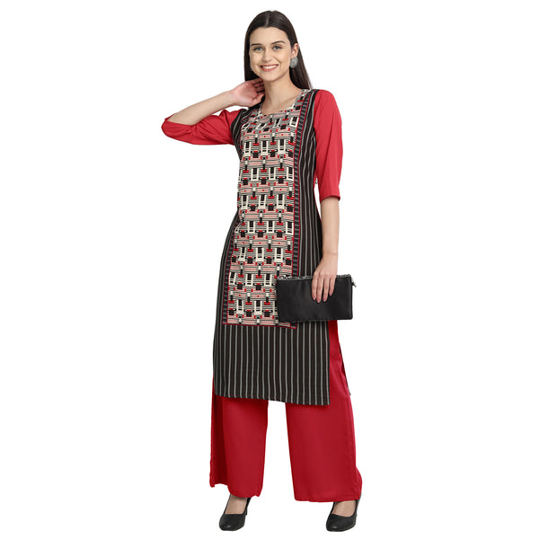 Crepe Multi Color Digital Print Straight Kurta 530087-S