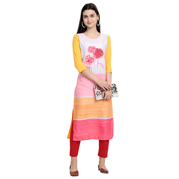 Crepe Multi Color Digital Print Straight Kurta 530089-M