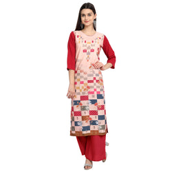 Crepe Multi Color Digital Print Straight Kurta 530091-S