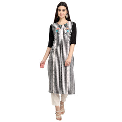 Crepe Black Color Digital Print Straight Kurta 530096-S