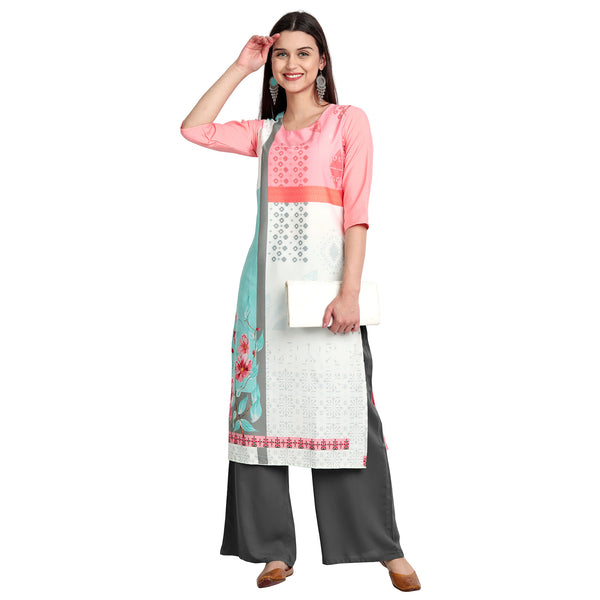 Crepe Multi Color Digital Print Straight Kurta 530097-S