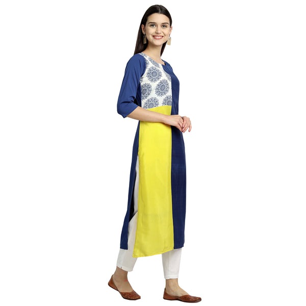 Crepe Multi Color Digital Print Straight Kurta 530099-M