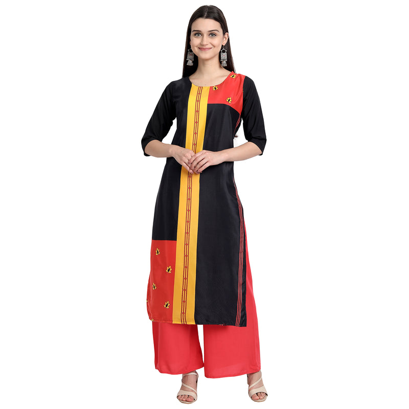 Crepe Multi Color Digital Print Straight Kurta 530100-S