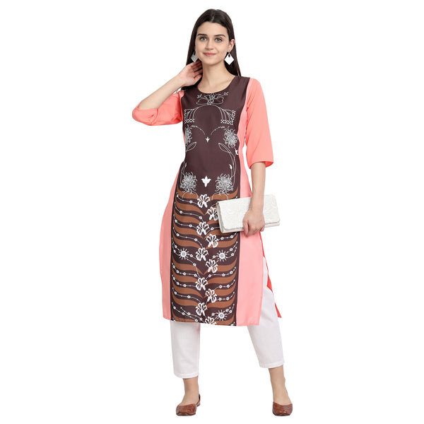 Crepe Multi Color Digital Print Straight Kurta 530108-M