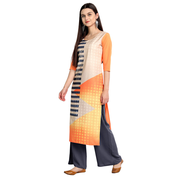 Crepe Multi Color Digital Print Straight Kurta 530113-M