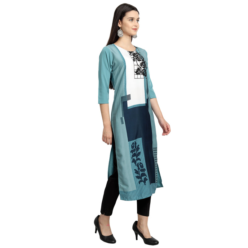 Ethnic Basket Crape Multicolor Digital Print Straight Pack of 5 Kurta 295-298-114-106-216