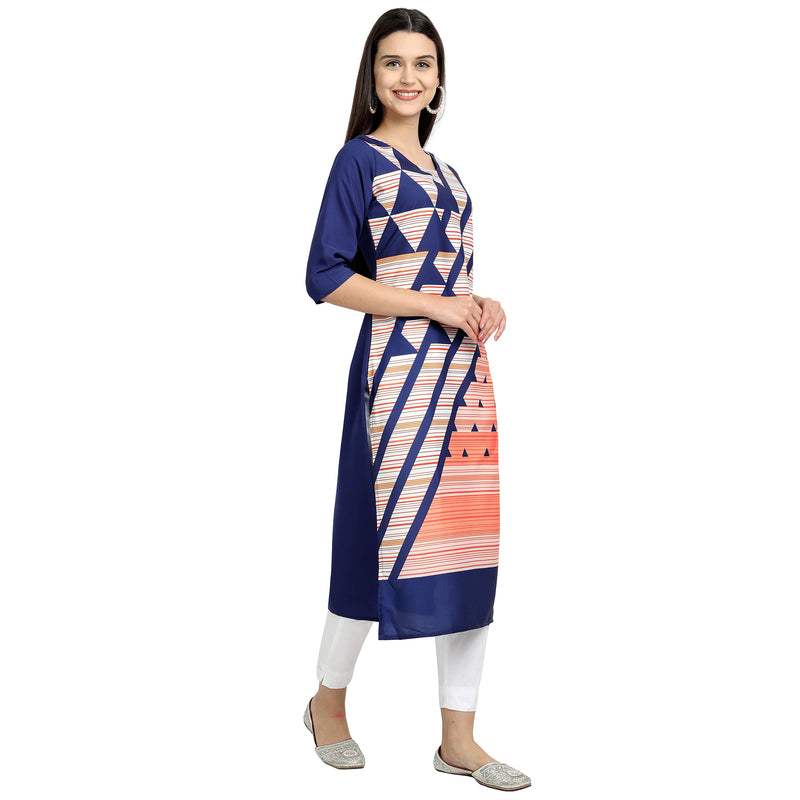 Ethnic Basket Crape Multicolor Digital Print Straight Pack of 5 Kurta 299-124-289-118-290