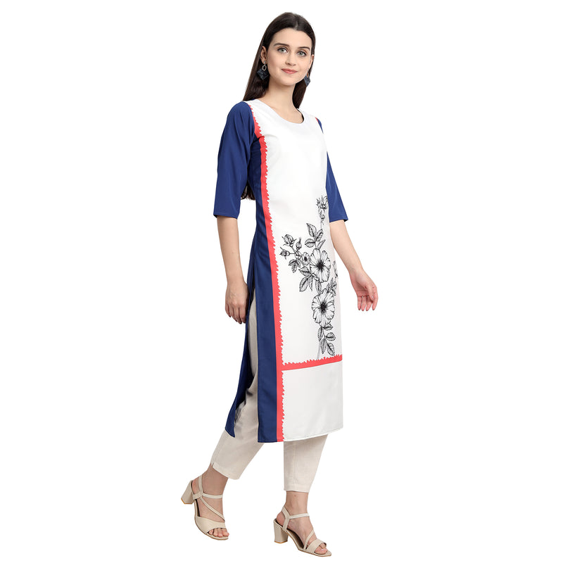 Ethnic Basket Crape Multicolor Knee Length Pack of 4 Kurtas 301-144-289-297