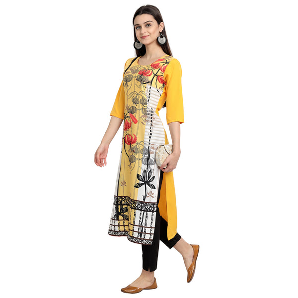 Crepe Multi Color Digital Print Straight Kurta 530146-M