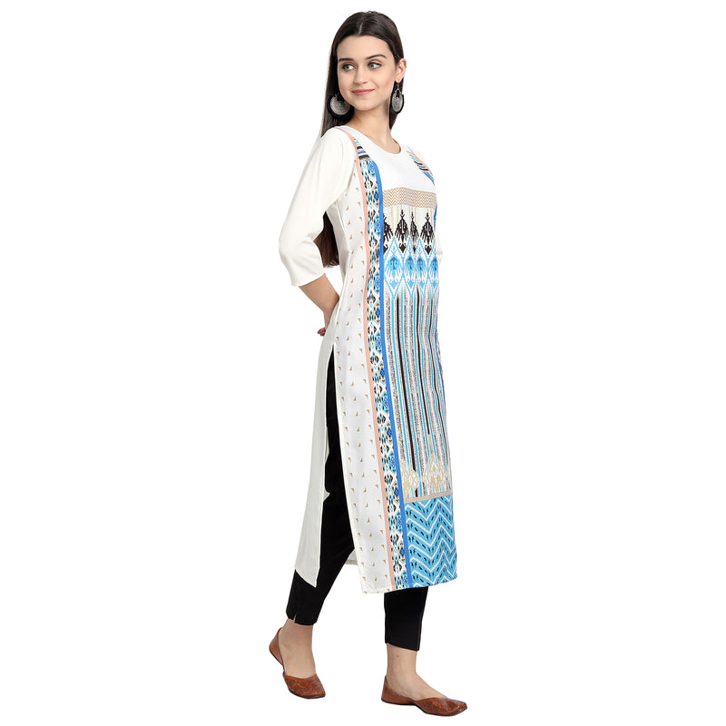 Ethnic Basket Crape Multicolor Knee Length Pack of 4 Kurtas 007-289-287-147