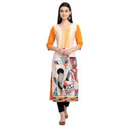 Crepe Multi Color Digital Print Straight Kurta 530151-S