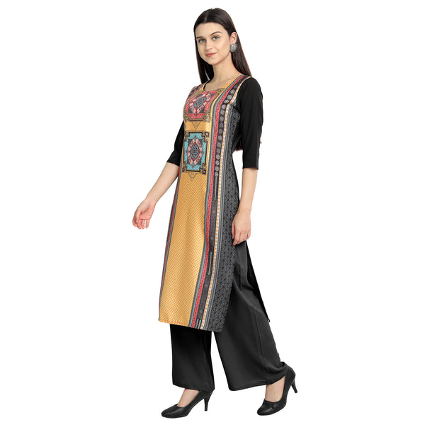 Crepe Multi Color Digital Print Straight Kurta 530163-M