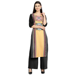 Crepe Multi Color Digital Print Straight Kurta 530163-S