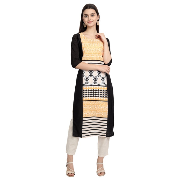 Crepe Multi Color Digital Print Straight Kurta 530190-S