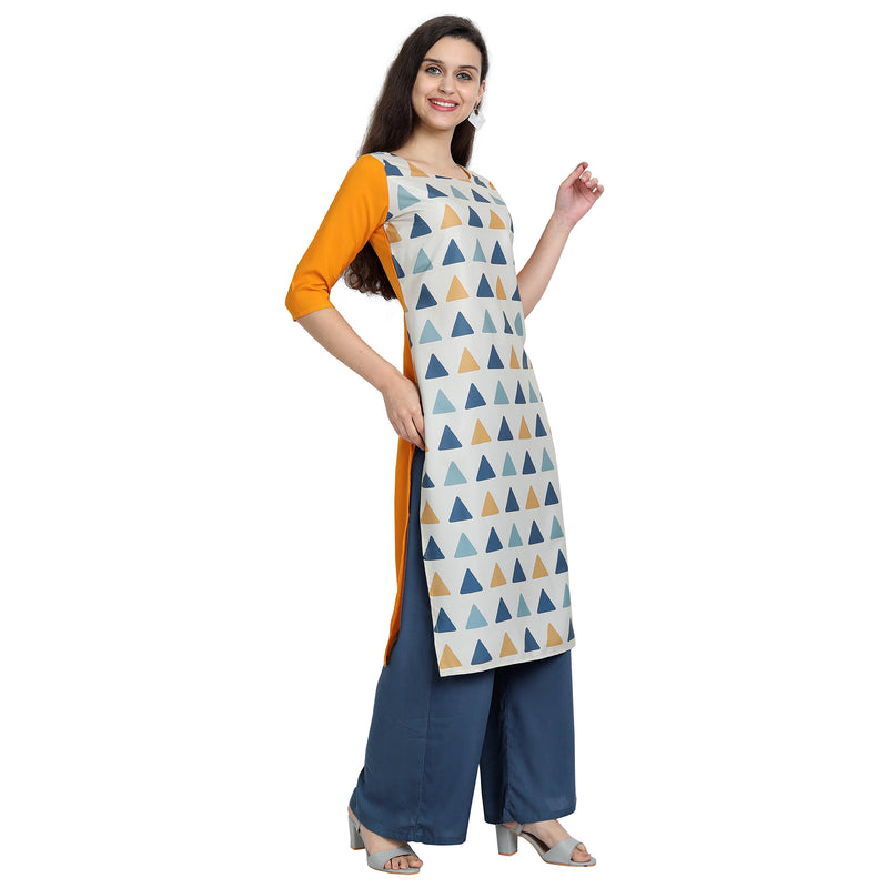 Ethnic Basket Crape Multicolor Knee Length Pack of 4 Kurtas 106-139-016-223