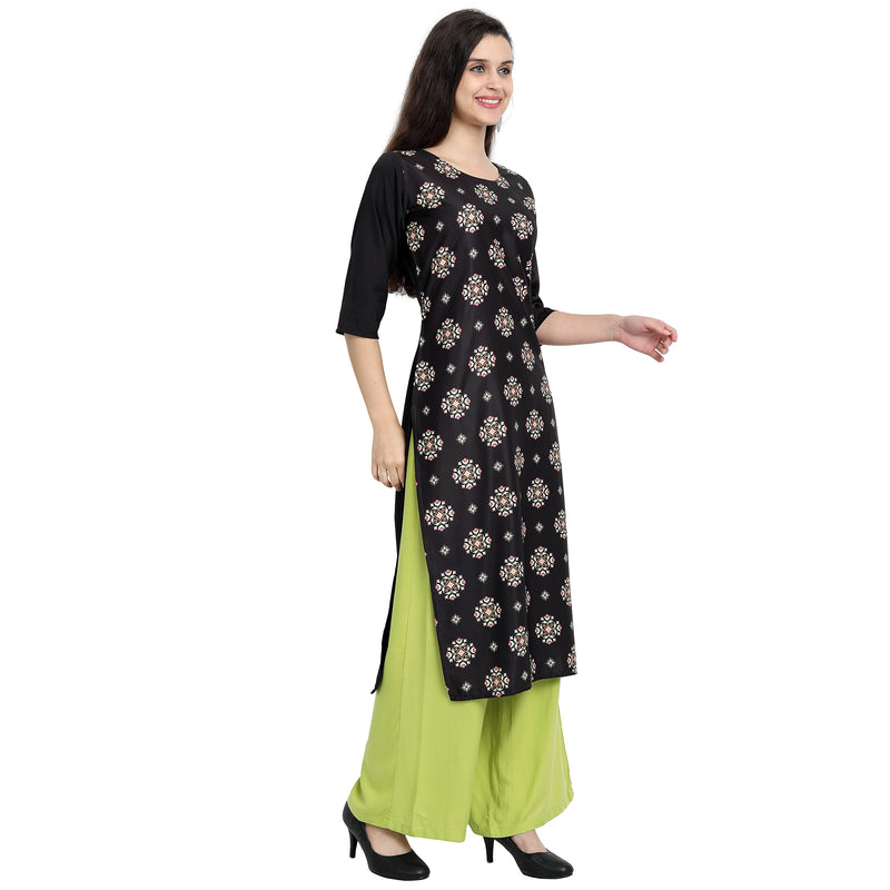 Ethnic Basket Crape Multicolor Printed Knee Length Set of 2 Kurta 530233-530144