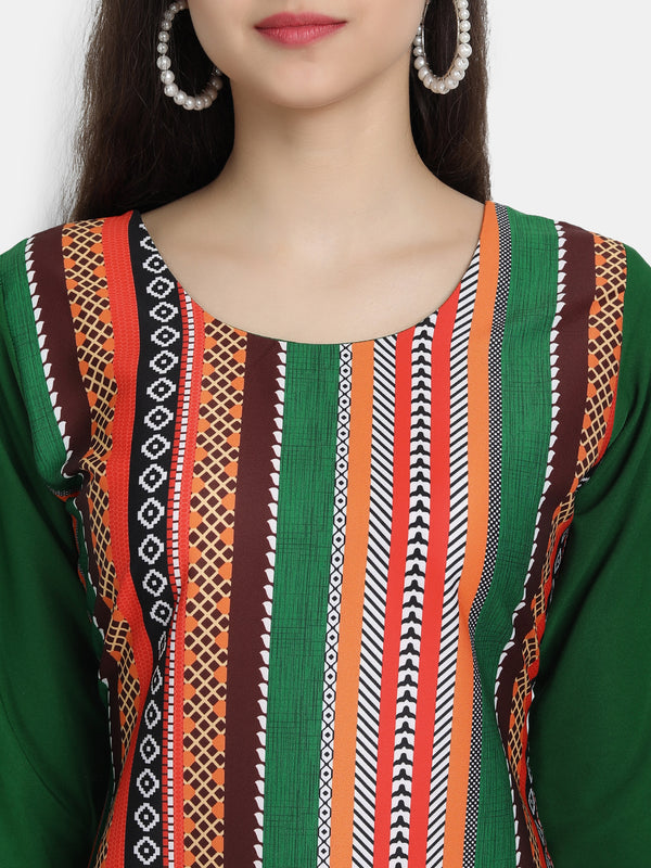 Crepe Multi Colour Digital Printed Straight Kurti Only 530234