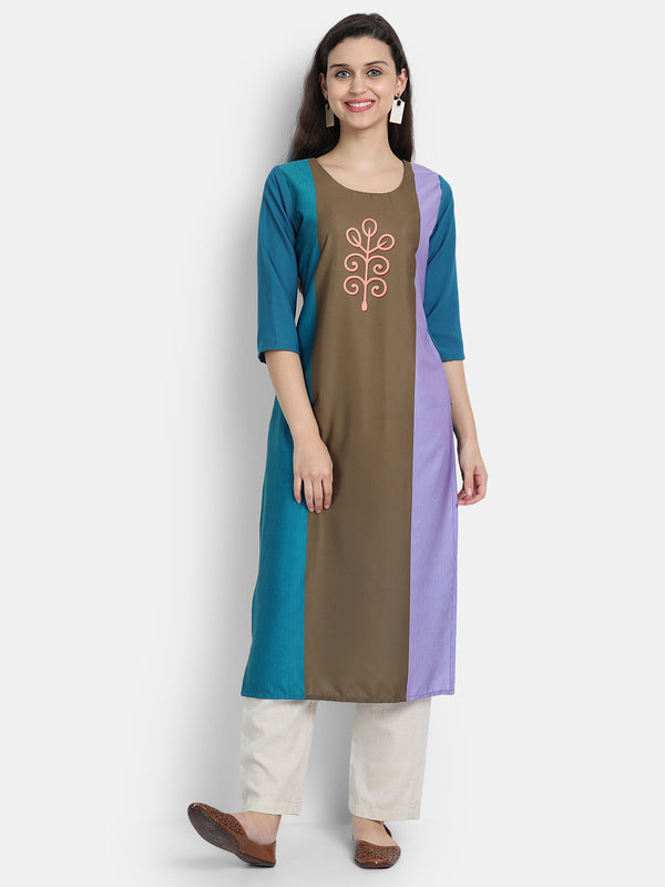 Crepe Multi Colour Digital Printed Straight Kurti Only 530235