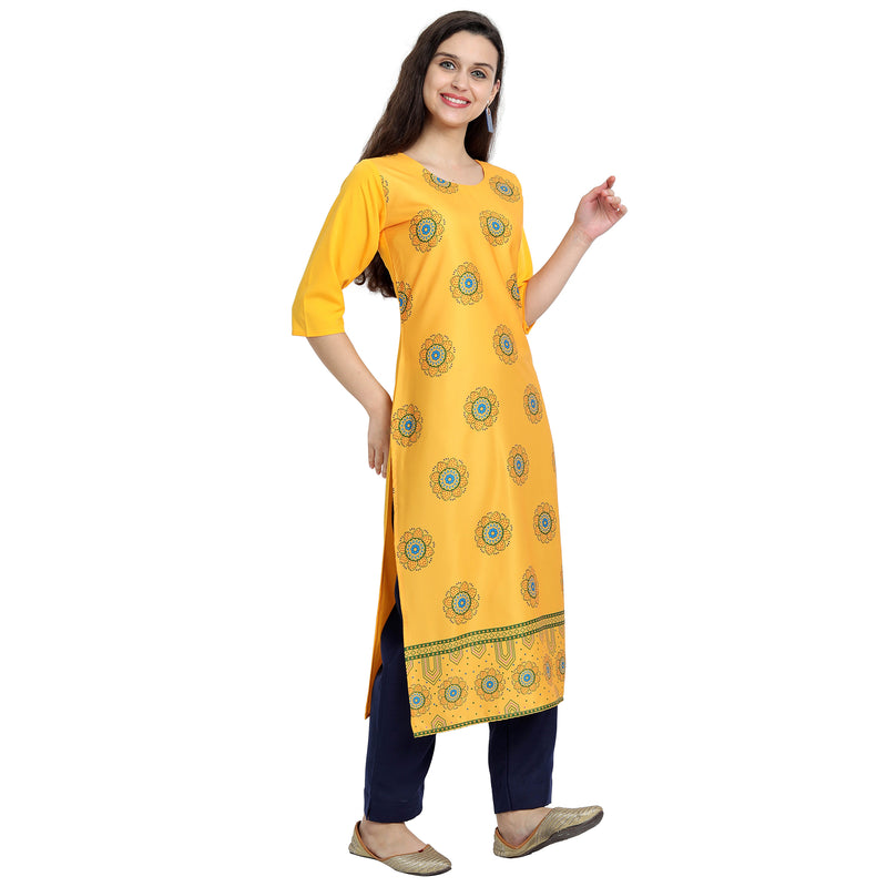 Ethnic Basket Crape Multicolor Printed Knee Length Set of 2 Kurta 530236-530097