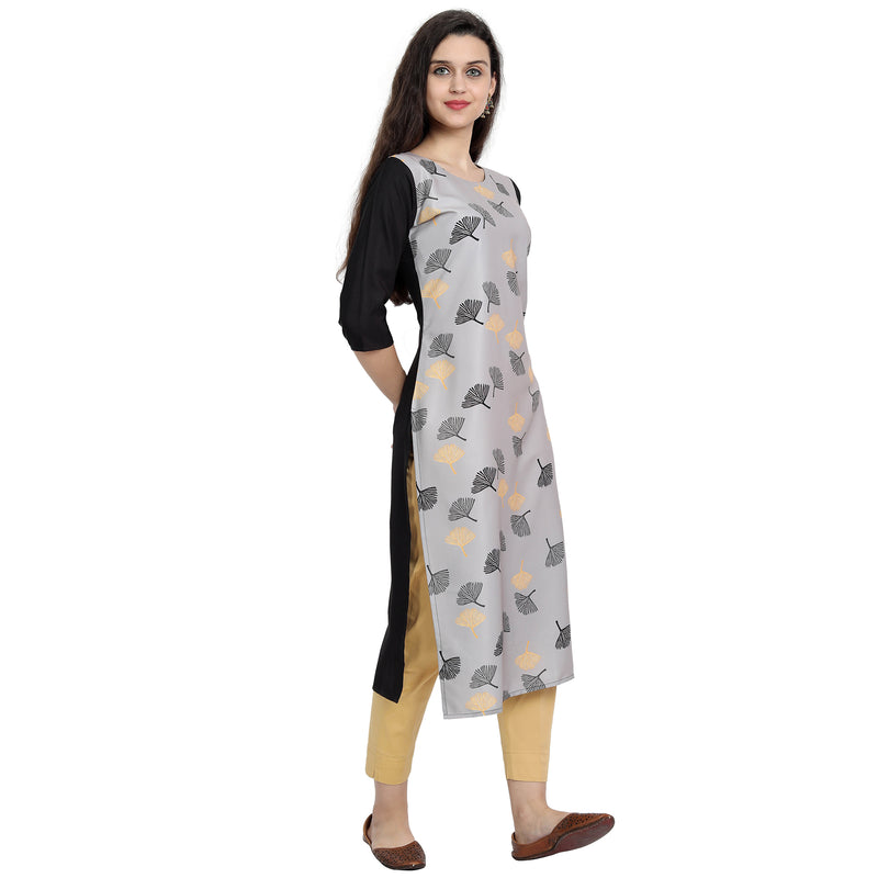 Ethnic Basket Crape Multicolor Printed Knee Length Set of 2 Kurta 530238-530124