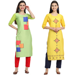 Ethnic Basket Crape Multicolor Printed Knee Length Set of 2 Kurta 530239-530191