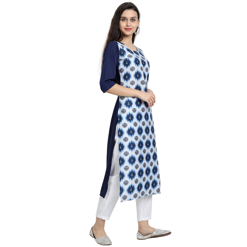 Ethnic Basket Crape Multicolor Printed Knee Length Set of 2 Kurta 530240-530058