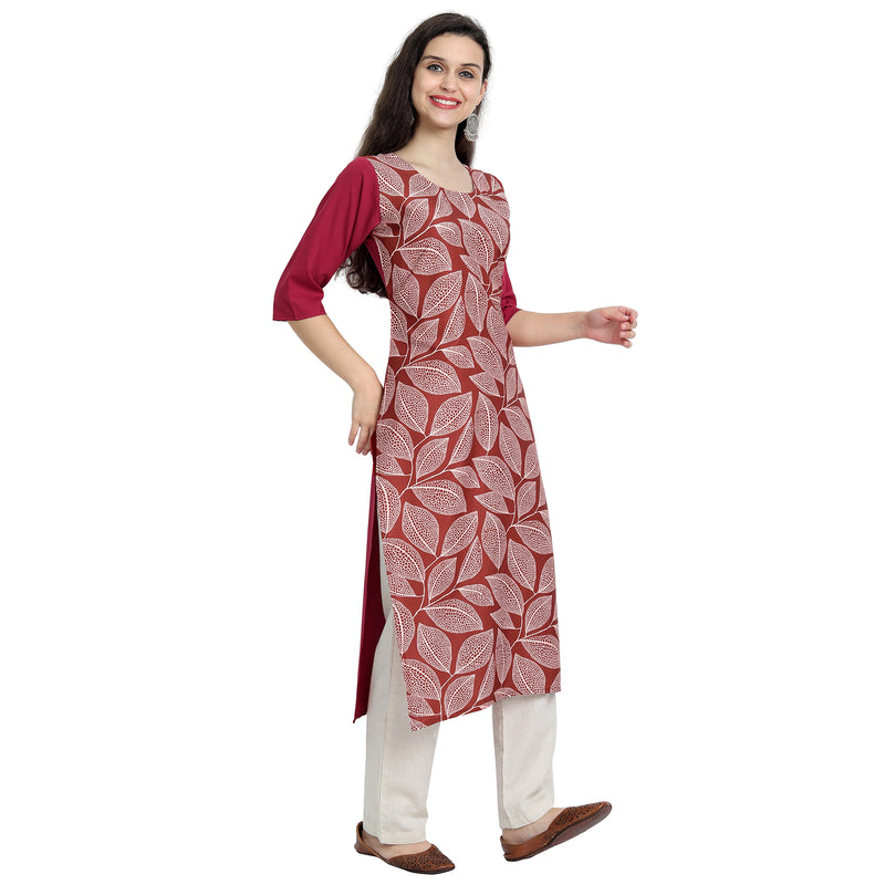 Ethnic Basket Crape Multicolor Printed Knee Length Set of 2 Kurta 530241-530100