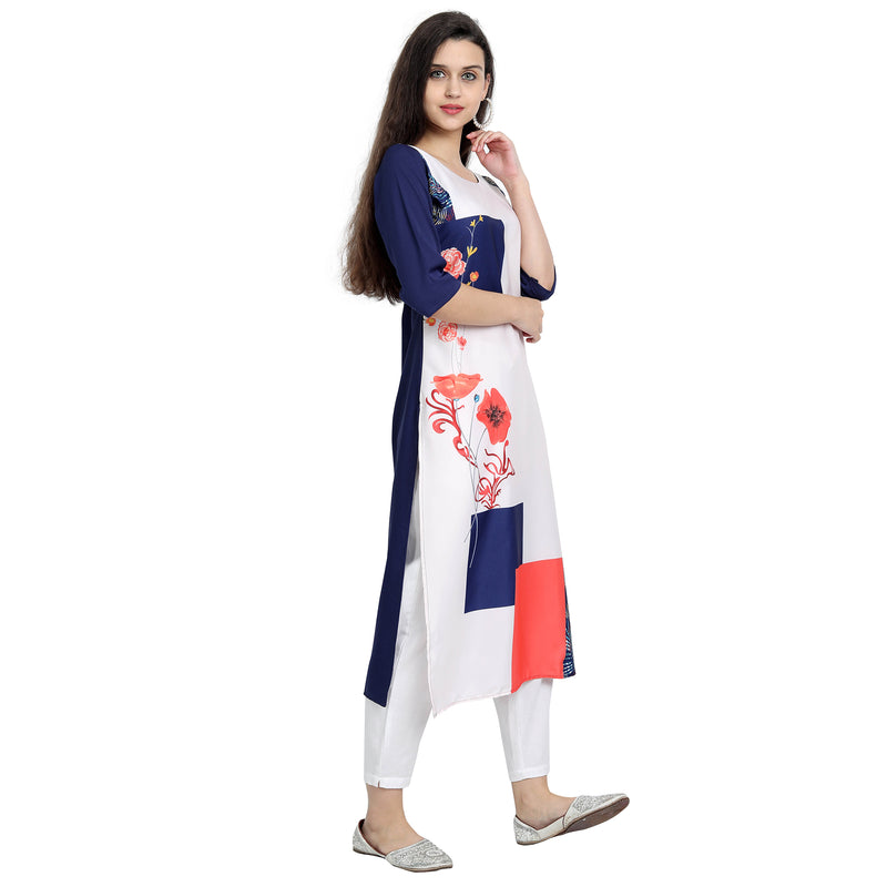 Crepe MultiColor Digital Print Straight Pack of 3 Beautiful Kurta