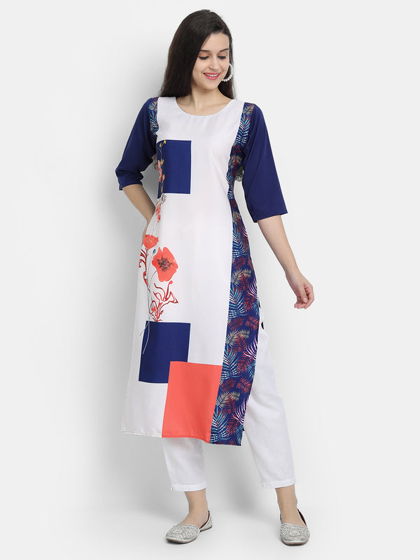 Crepe Multi Colour Digital Printed Straight Kurti Only 530242