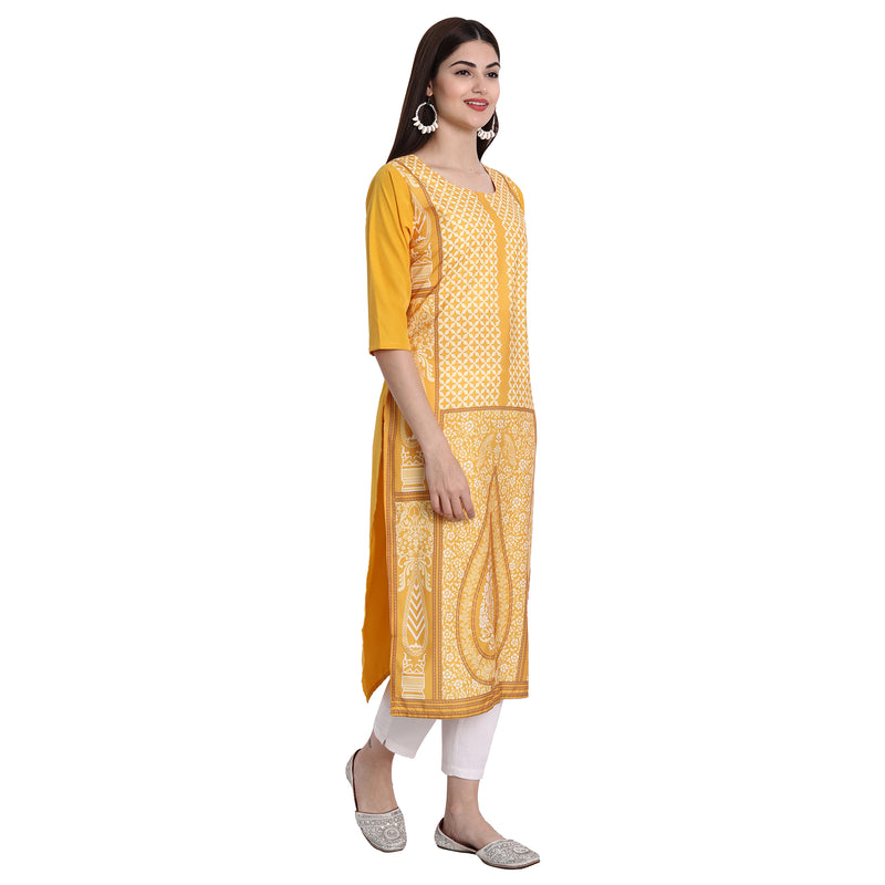 Ethnic Basket Crape Multicolor Knee Length Pack of 4 Kurtas 302-234-106-289