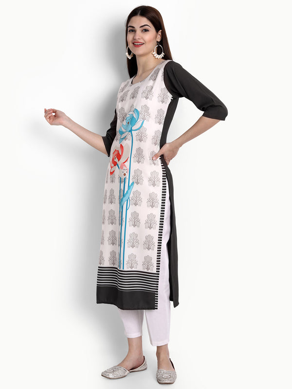 Crepe Multi Colour Digital Printed Straight Kurti Only 530290