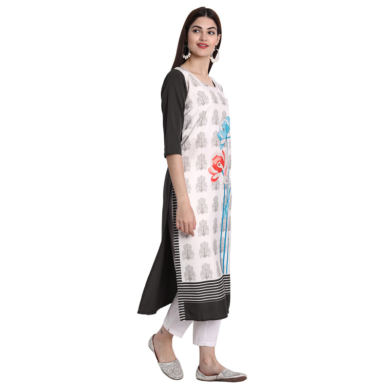 Ethnic Basket Crape Multicolor Digital Print Straight Pack of 5 Kurta 296-247-294-084-290