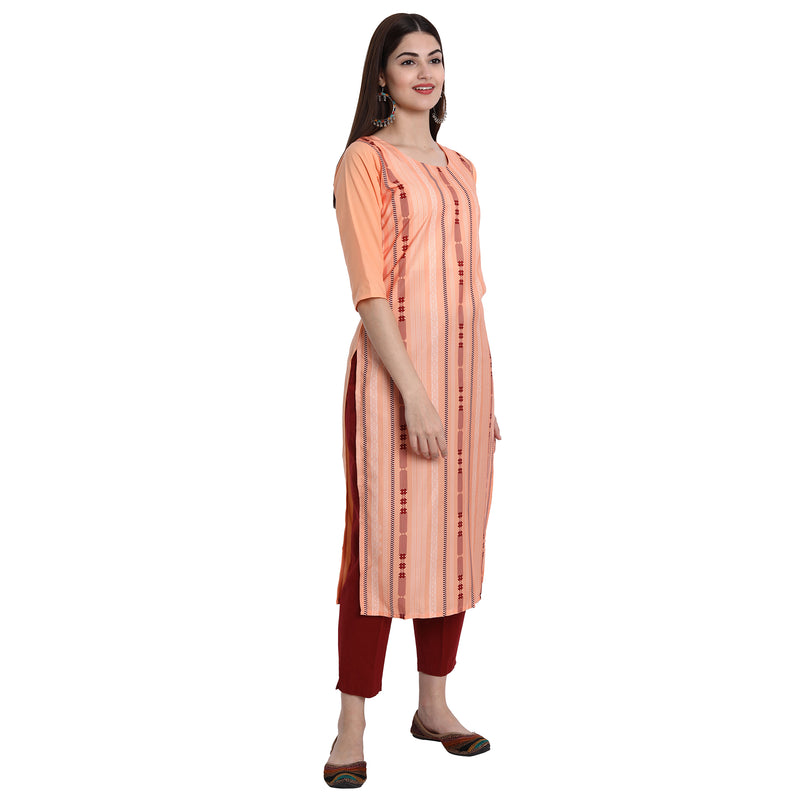 Ethnic Basket Crape Multicolor Knee Length Pack of 4 Kurtas 292-297-006-143