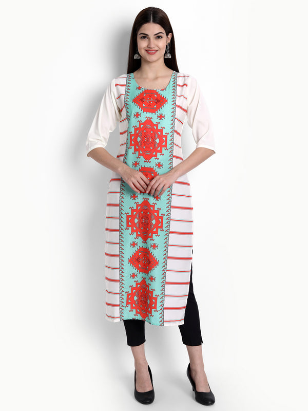 Crepe Multi Colour Digital Printed Straight Kurti Only 530300