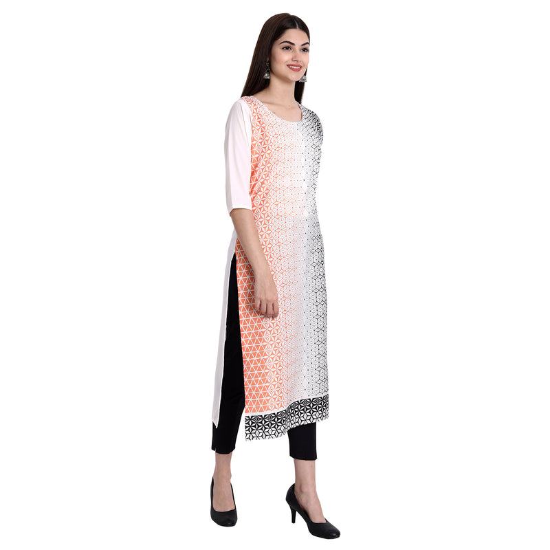 Ethnic Basket Crape Multicolor Knee Length Pack of 4 Kurtas 301-144-289-297