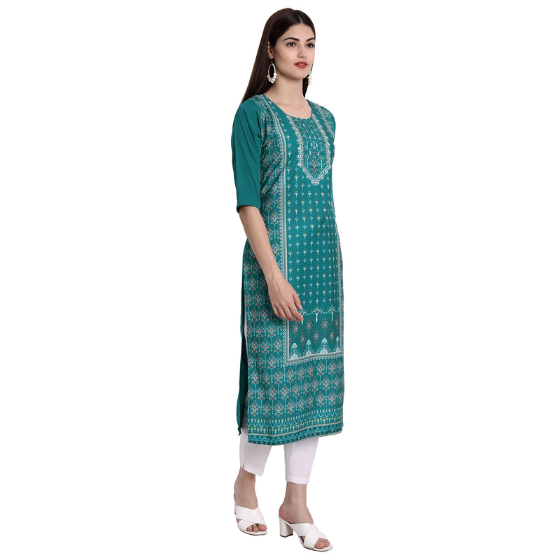 Ethnic Basket Crape Multicolor Knee Length Pack of 4 Kurtas 296-302-115-290