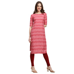 Crepe Pink Colour Digital Printed Straight Kurti Only 530328